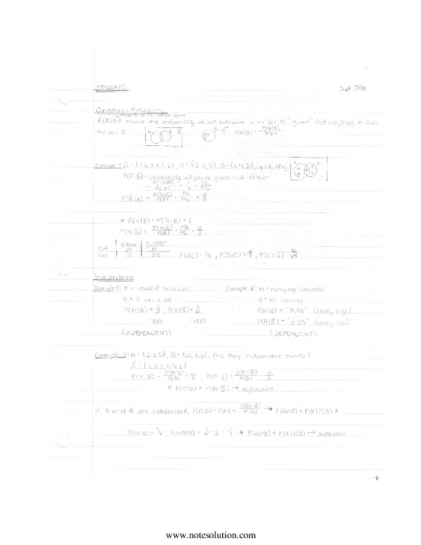 STA256H5 Lecture : Conditional Probability, Independence, Mutually Exclusive thumbnail