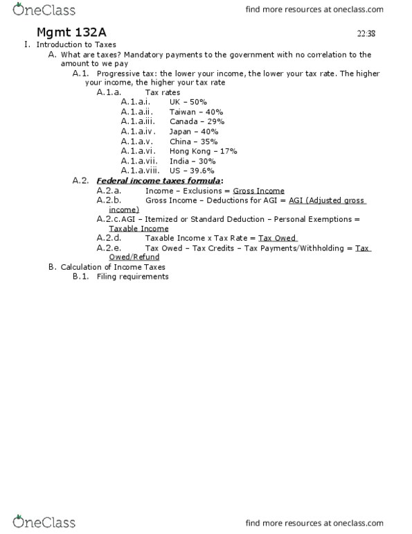 MGMT 132A Lecture Notes - Lecture 1: Standard Deduction, Form 1040, Qualified Dividend thumbnail