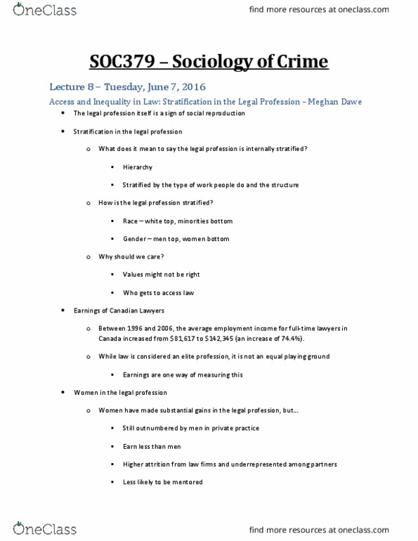 SOC379H5 Lecture Notes - Lecture 8: Social Reproduction, Visible Minority, Pragmatism thumbnail