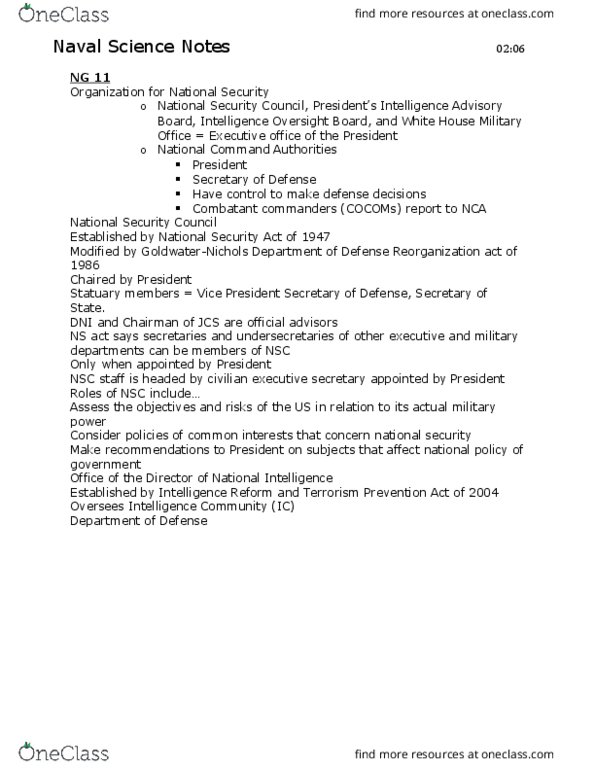 NVSC 101 Lecture Notes - Lecture 1: United States Department Of Defense thumbnail