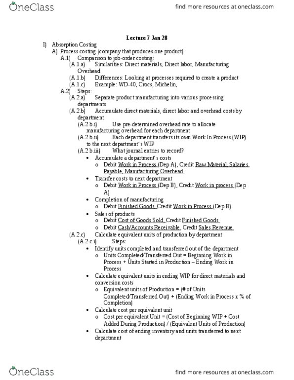 MGMT 30B Lecture Notes - Lecture 7: Finished Good thumbnail