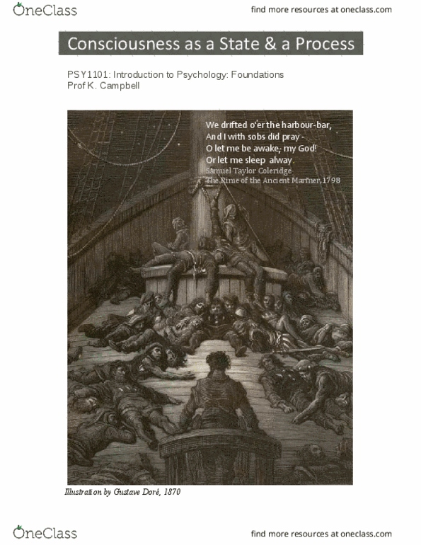 PSY 1101 Lecture Notes - Lecture 7: Samuel Taylor Coleridge, Non-Rapid Eye Movement Sleep, Alpha Beta thumbnail
