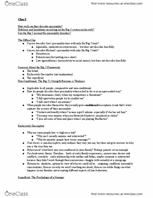 PSYC 332 Lecture Notes - Lecture 5: Narcissism, Snapchat, Interpersonal Circumplex thumbnail