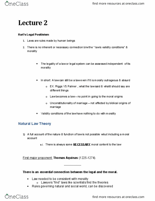 PHLB11H3 Lecture Notes - Lecture 2: Marriage Law, Social Fact, Positive Law thumbnail