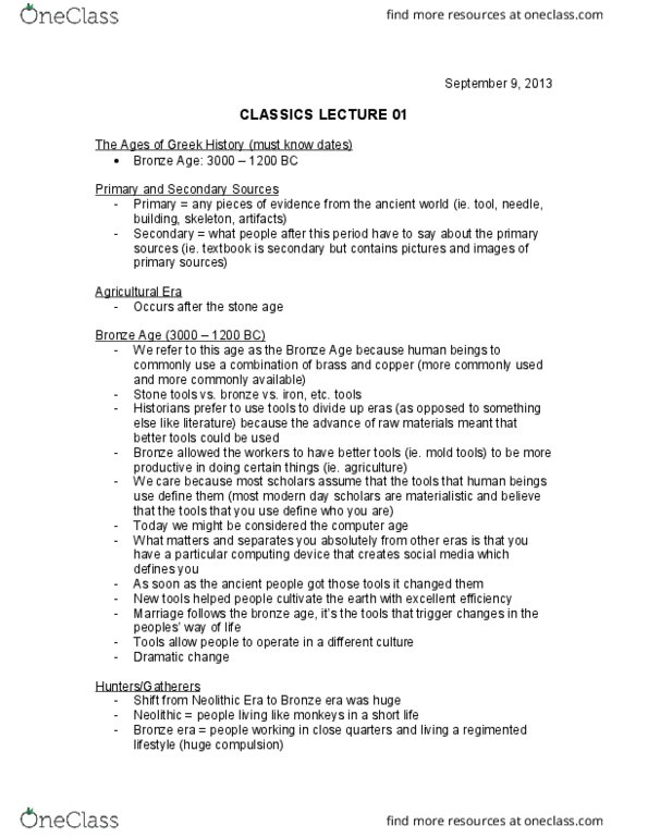 Classical Studies 1000 Lecture 1: CLASSICS Lecture 01 thumbnail