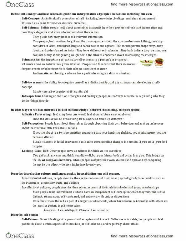 PSYC 100 Chapter Notes - Chapter 18: Social Comparison Theory, 18 Months, Information Processing thumbnail