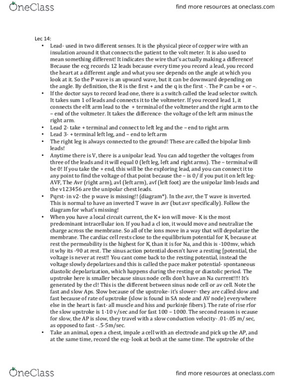 PHGY 210 Lecture Notes - Lecture 14: Voltmeter, The Terminal, T Wave thumbnail