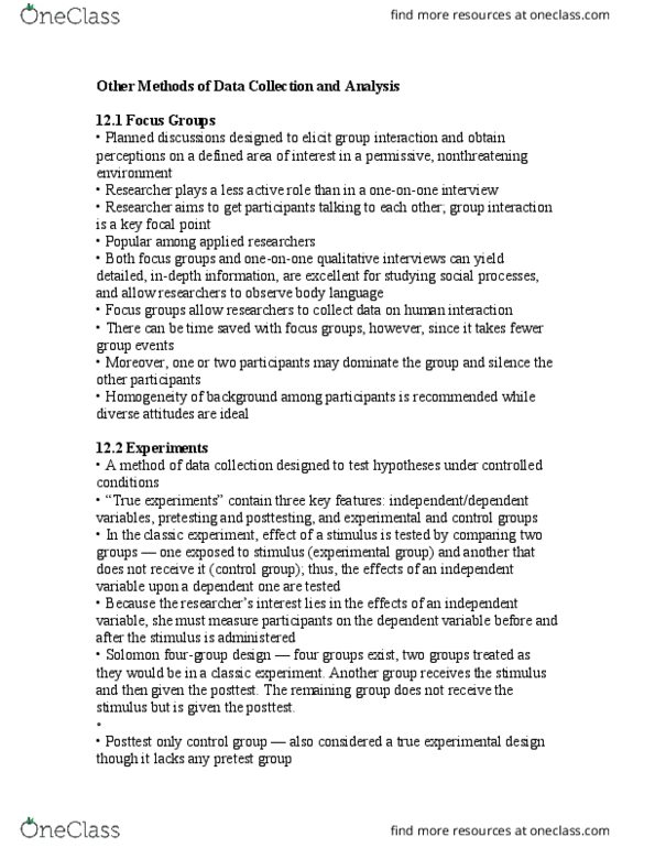 SOCI 211 Chapter Notes - Chapter 12: Dependent And Independent Variables, Ethnomethodology, Conversation Analysis thumbnail