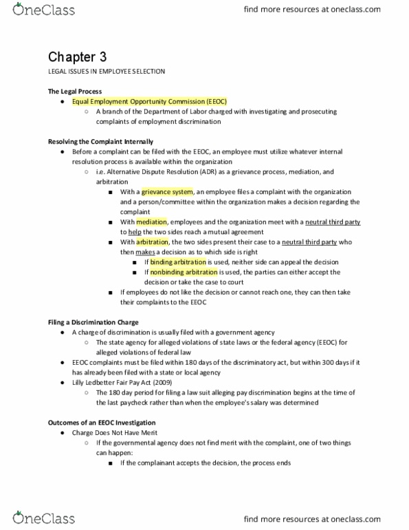 PSYCH 122I Chapter Notes - Chapter 3: Alternative Dispute Resolution, Fourteenth Amendment To The United States Constitution, Civil Rights Act Of 1964 thumbnail