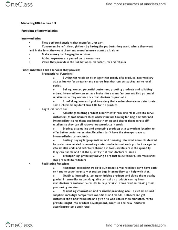 MKT 100 Lecture Notes - Lecture 23: Rolex thumbnail