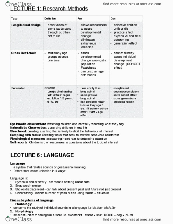 PSYCH 2AA3 Lecture Notes - Lecture 99: Cochlear Implant, Longitudinal Study, Phoneme thumbnail