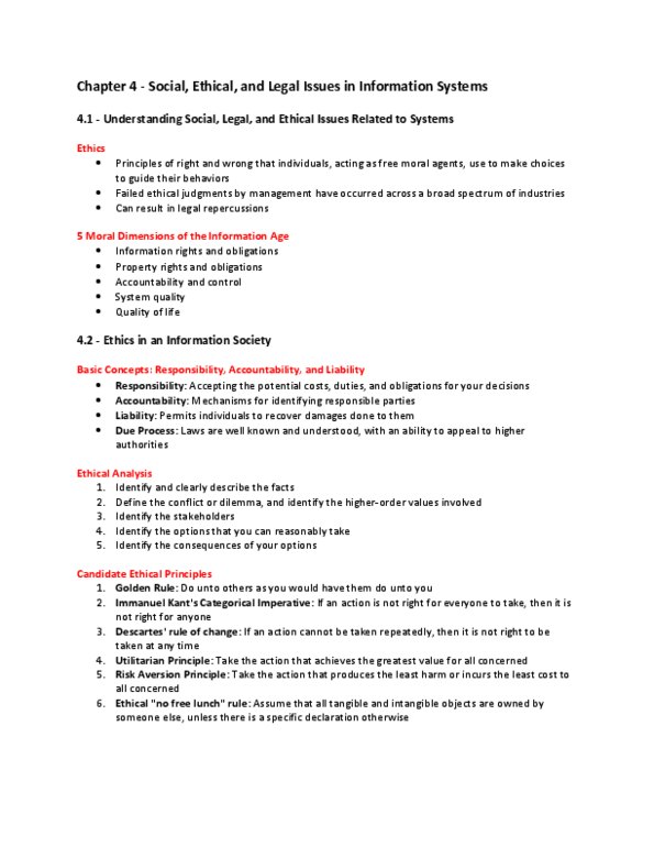 ITM 100 Chapter Notes - Chapter 4: Privacy Policy, Trade Secret, P3P thumbnail