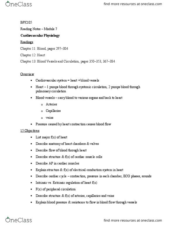 BPK 105 Lecture Notes - Lecture 7: Cardiac Muscle Cell, Internal Carotid Artery, Baroreflex thumbnail