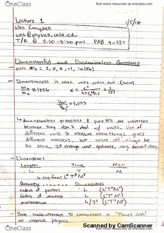 PHYSICS 1A Lecture Notes - Lecture 1: Canter And Gallop thumbnail