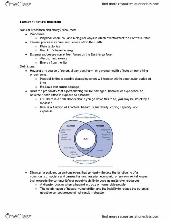 EARTHSC 2GG3 Lecture Notes - Lecture 1: Natural Disaster, Asteroid Family, Water Cycle thumbnail