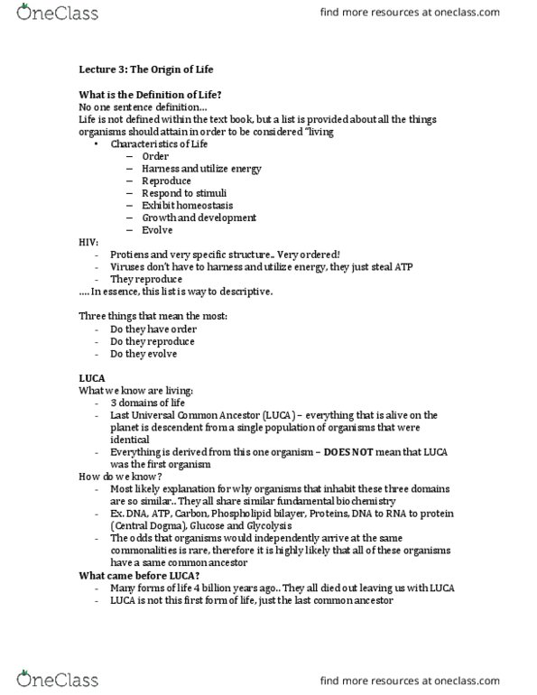 Biology 1001A Lecture Notes - Lecture 3: In Essence, Glycolysis, Phospholipid thumbnail