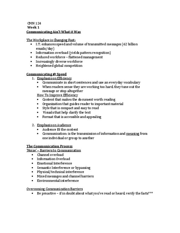 CMN 124 Lecture Notes - Independent Clause, Dependent Clause, Semicolon thumbnail