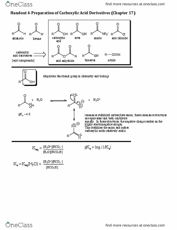 CHEM 22200 Lecture Notes - Lecture 4: Acetic Acid, Benzene, Transesterification thumbnail