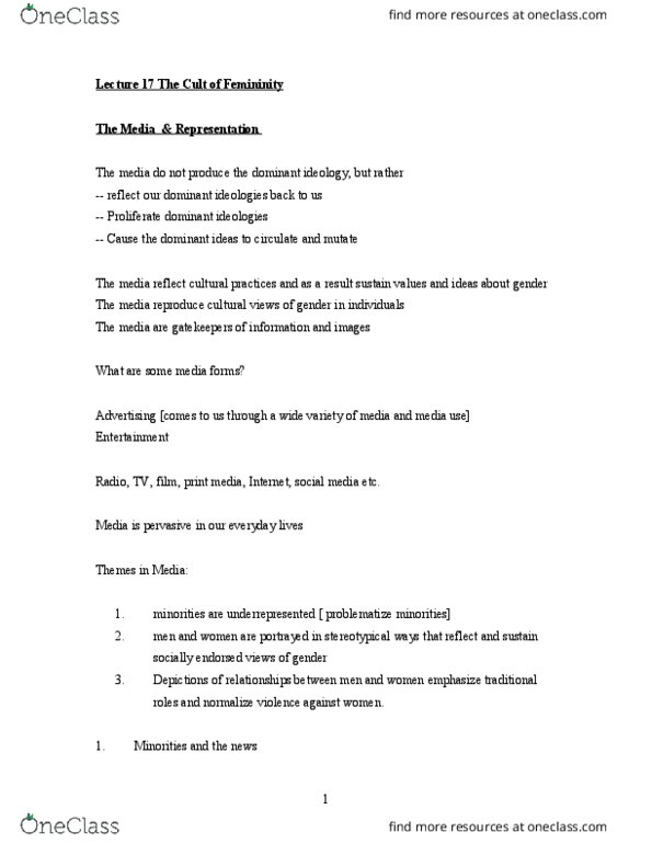 SOCI 1010 Lecture Notes - Lecture 17: Gender Binary, Class Discrimination, Ageism thumbnail