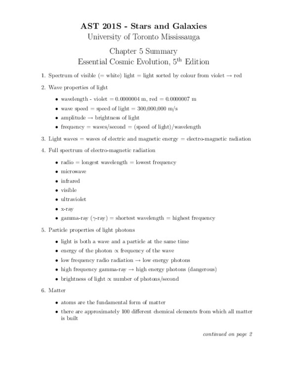 AST201H5 Lecture Notes - Blueshift, Mass Number, Continuous Spectrum thumbnail