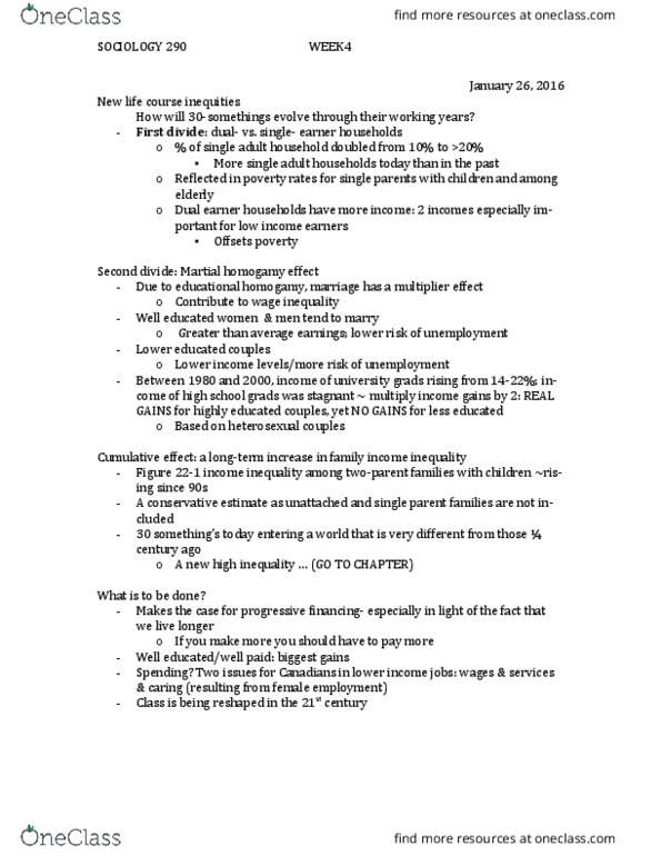 SOC 290 Lecture Notes - Lecture 9: Social Stratification, Death Of Eric Garner, Economic Integration thumbnail