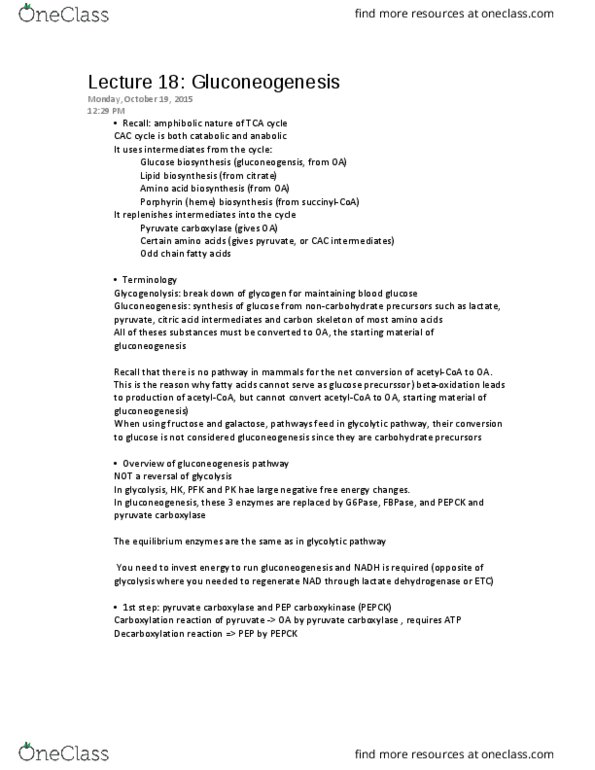 BIOC 311 Lecture Notes - Lecture 18: Cytosol, Portal Vein, Cyclic Adenosine Monophosphate thumbnail