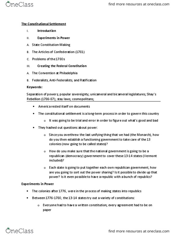 HISB30H3 Lecture Notes - Lecture 11: Bicameralism thumbnail