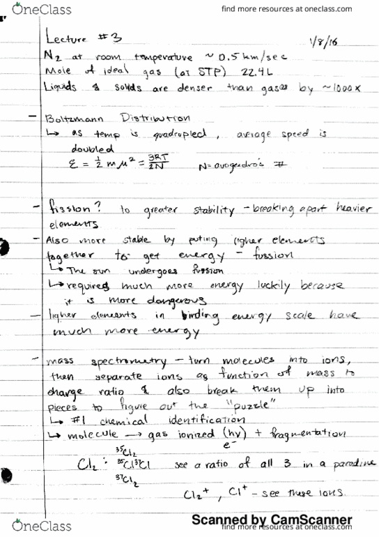 CHEM 20B Lecture Notes - Lecture 3: Ideal Gas, Intermolecular Force thumbnail