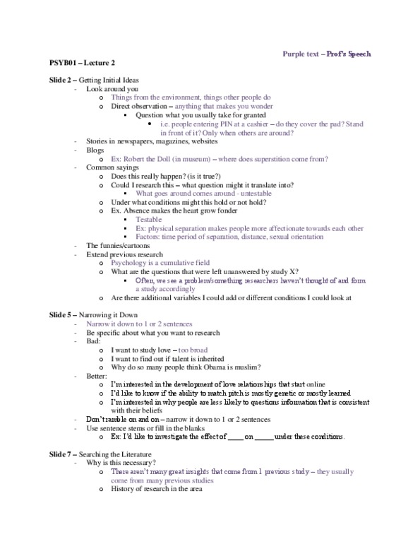 PSYB01H3 Lecture Notes - Lecture 2: Google Scholar, Psycinfo thumbnail