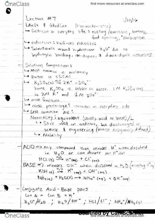 CHEM 20B Lecture Notes - Lecture 7: Base Pair, Conjugate Acid, Molality thumbnail