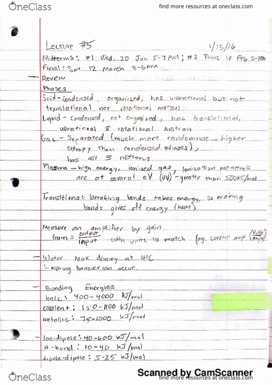 CHEM 20B Lecture Notes - Lecture 5: Electronvolt thumbnail
