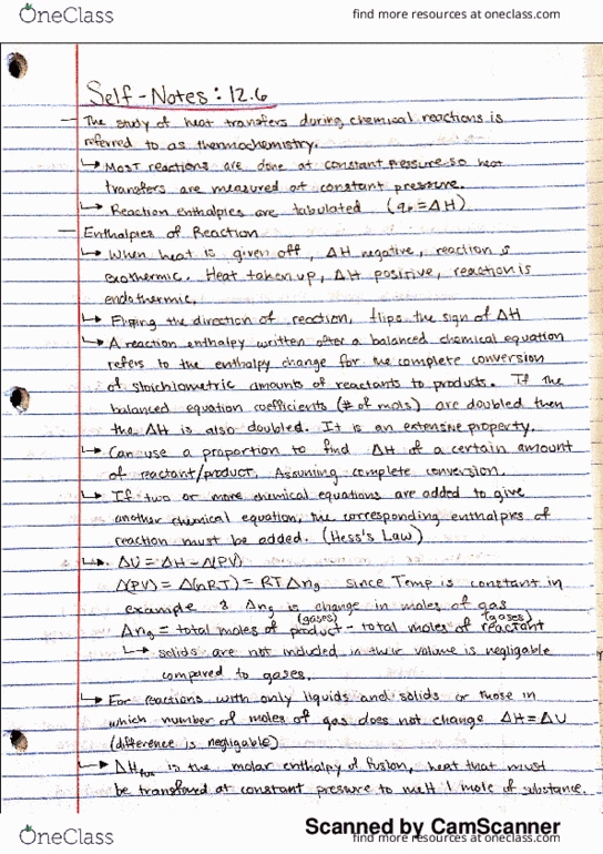 CHEM 20B Chapter Notes - Chapter 12: Chemical Equation, Bond Energy, Law And Justice thumbnail