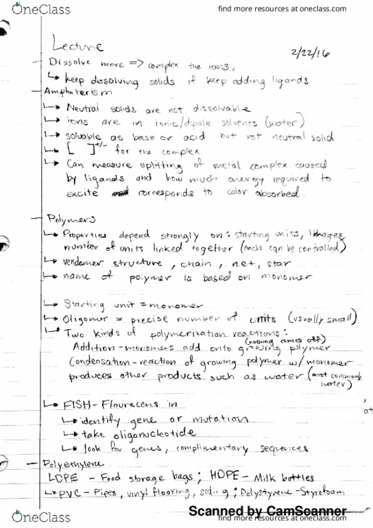 CHEM 20B Lecture Notes - Lecture 20: Polyethylene, Crosslinks, Natural Rubber thumbnail