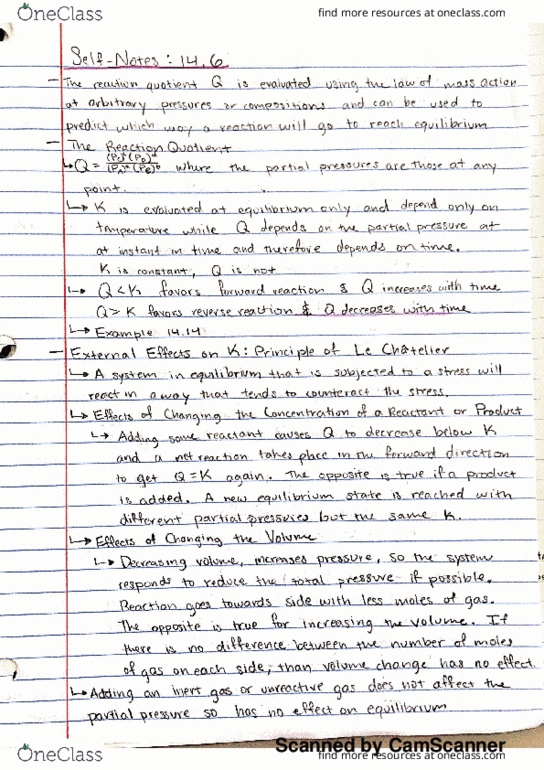 CHEM 20B Chapter Notes - Chapter 14: Endothermic Process, Partial Pressure thumbnail