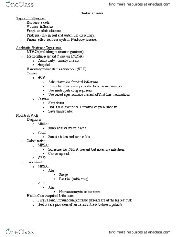 NURS 371 Lecture 38: InfectiousDisease thumbnail