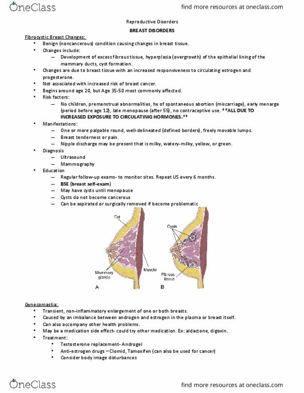 NURS 371 Lecture Notes - Lecture 40: Colposcopy, Amenorrhoea, Anticholinergic thumbnail