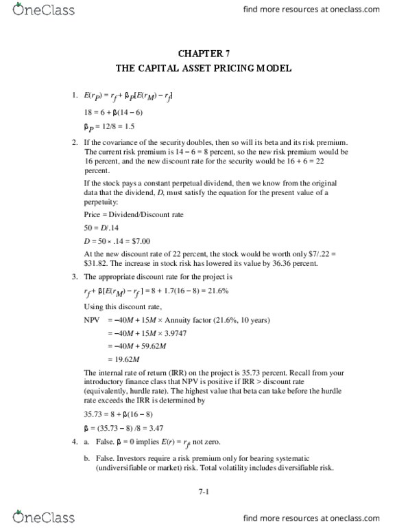 BUS 315 Lecture Notes - Lecture 7: Risk Measure, Sharpe Ratio, Standard Deviation thumbnail