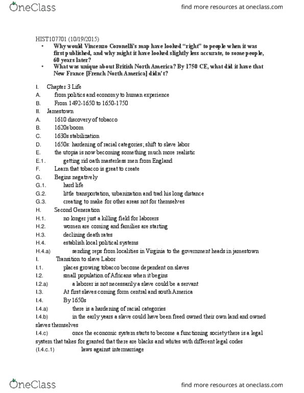 HIST1077 Lecture Notes - Lecture 11: Racial Hierarchy, Cash Crop, List Of Ongoing Armed Conflicts thumbnail