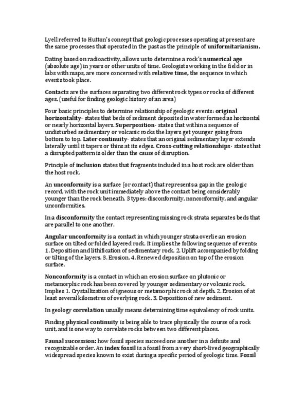 EESA06H3 Lecture Notes - Proterozoic, Radiometric Dating, Archean thumbnail