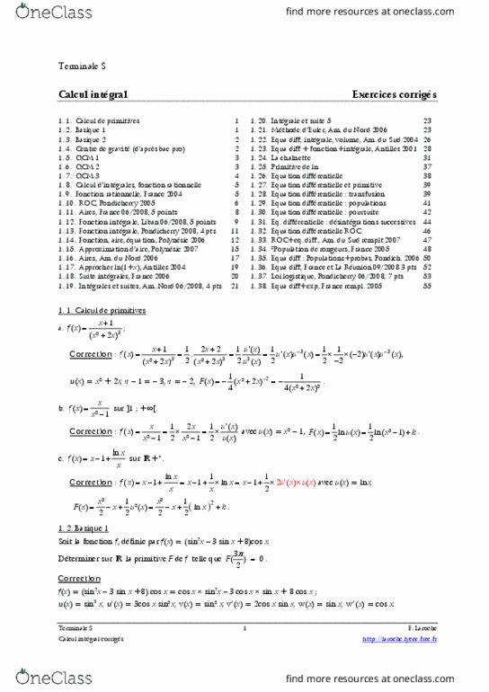 ACC100 Chapter 5: exercices_calcul_integral_corriges thumbnail