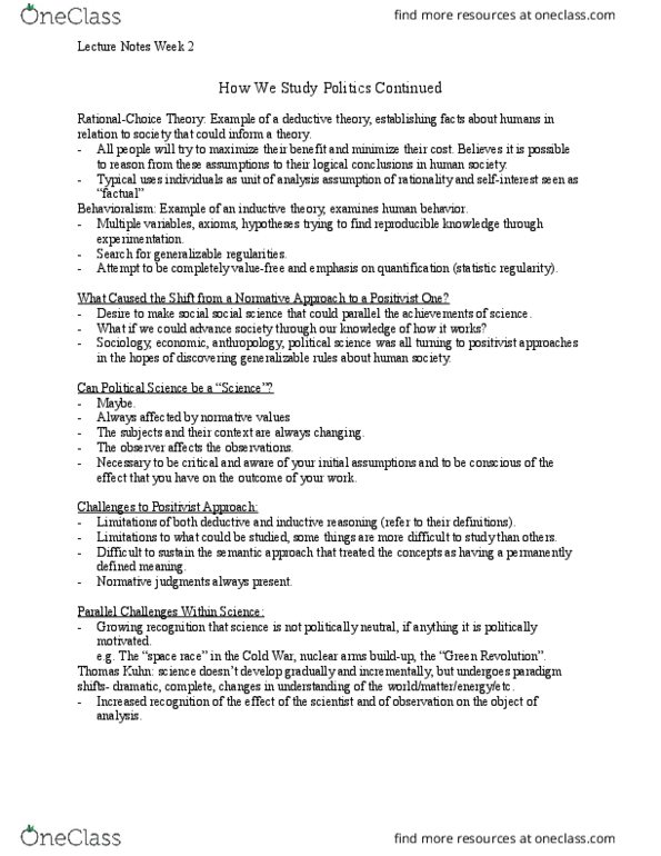 POLS 110 Lecture Notes - Lecture 2: American Indian Movement, Neoliberalism, Marxism thumbnail