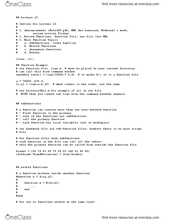 ENGRMAE 10 Lecture Notes - Lecture 13: Nested Function thumbnail