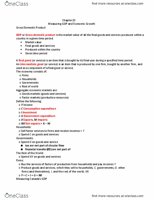 Economics 1022A/B Chapter Notes - Chapter 20: Political Freedom, Business Cycle, Factor Cost thumbnail