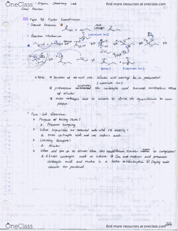 CHEM 6BL Lecture 1: Experiment 9B: Fischer Esterification thumbnail