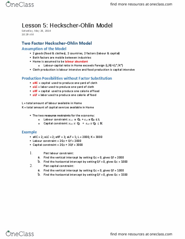 EC239 Chapter Notes - Chapter 5: Opportunity Cost, Comparative Advantage, Marginal Cost thumbnail