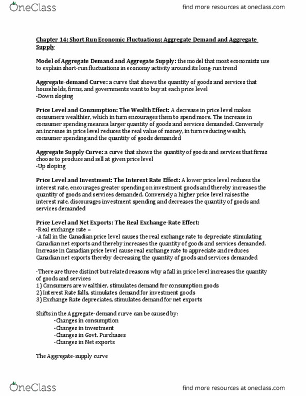 ECON 1BB3 Chapter Notes - Chapter 5: Menu Cost, Exchange Rate, Aggregate Supply thumbnail