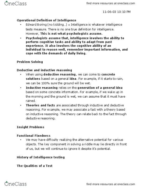 PSYCH 1X03 Lecture Notes - Lecture 12: Flynn Effect, Twin Study, Confirmation Bias thumbnail