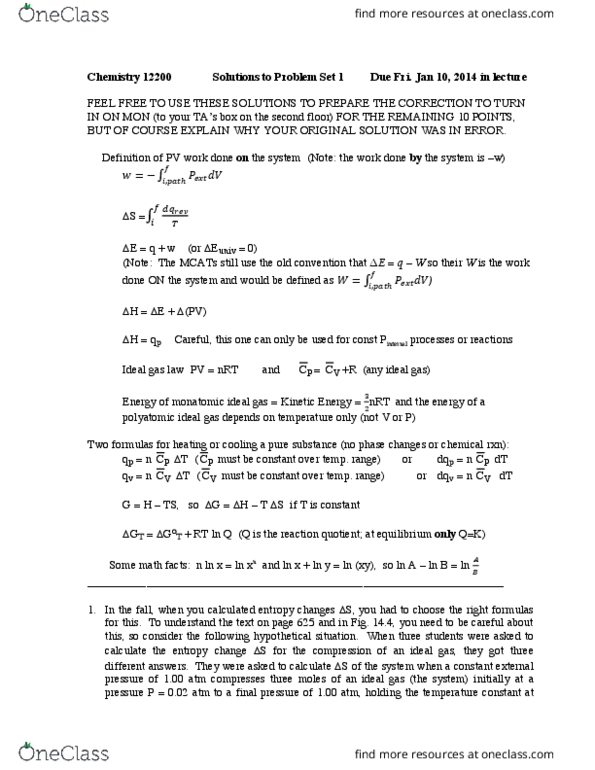 CHEM 11200 Chapter Notes - Chapter 1: Ideal Gas Law, Supersaturation, Ideal Gas thumbnail