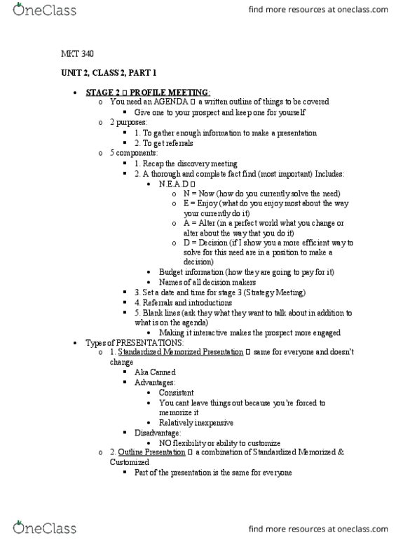 MKT 340 Lecture Notes - Lecture 5: Unit, Vehicle Insurance, Microsoft Powerpoint thumbnail
