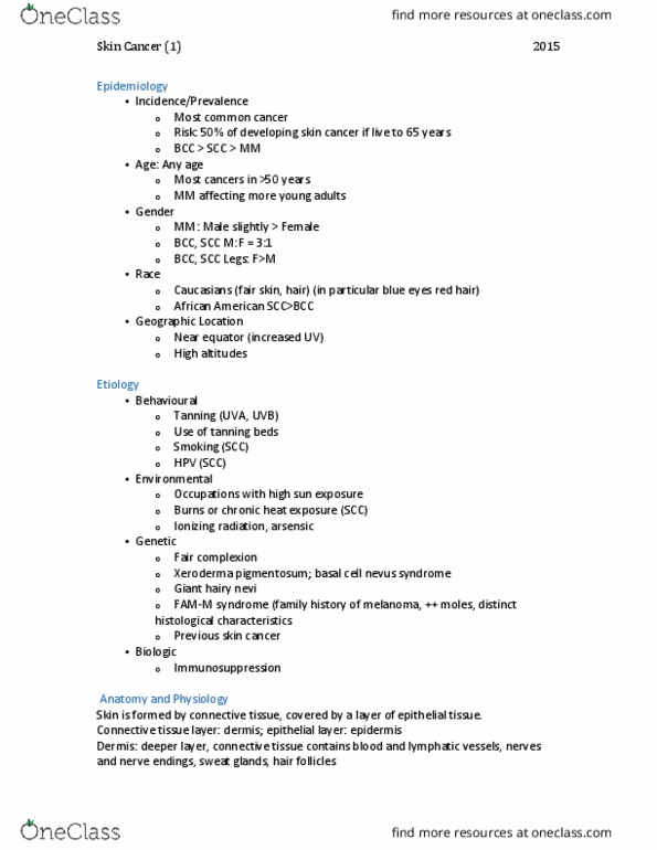 MEDRADSC 2S03 Lecture Notes - Lecture 1: Xeroderma Pigmentosum, Tanning Bed, Ionizing Radiation thumbnail